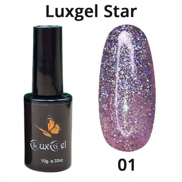 Гель-лак LuxGel Star 01 серебро